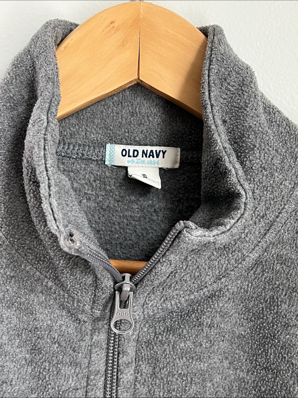 Old Navy | Gray Teddy Fleece Full-Zip Jacket Comfy Cozy Activewear Medium - Picture 5 of 17
